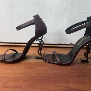 Yves Saint Laurent Dark Brown Heeled Sandals